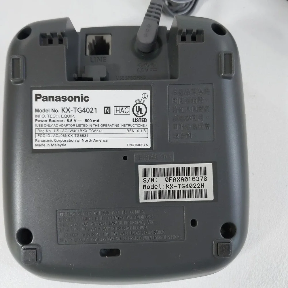 Panasonic KX-TG4021 DECT 6.0‎ base unit for KX-TGA402 KX-TG4011 KX-TG4012